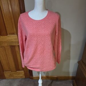 Talbots Women's Coral Knit Crewneck Sweater